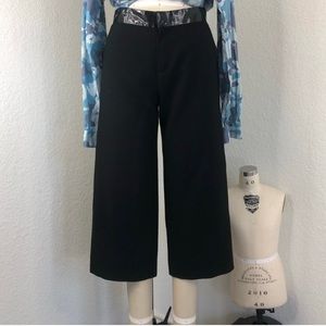 Marc Jacobs Cropped Patient Leather Stripe Slacks